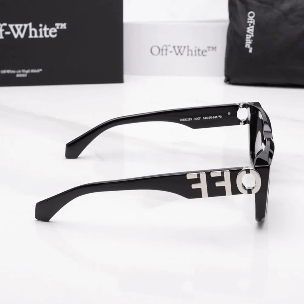 NWT Off-White Hays Black Rectangle 54mm Sunglasses
